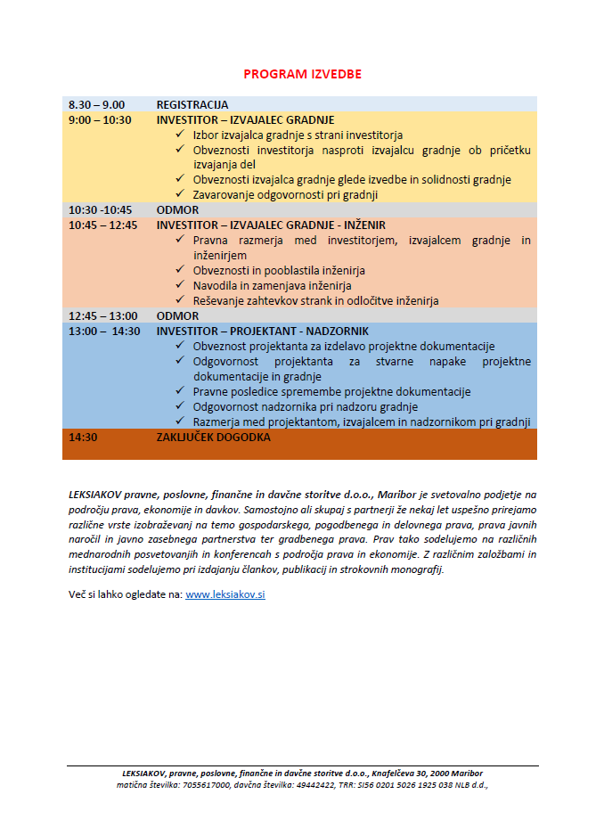 OBVEZNOSTI SUBJEKTOV GRADNJE V SKLADU Z GRADBENO ZAKONODAJO - slika 3