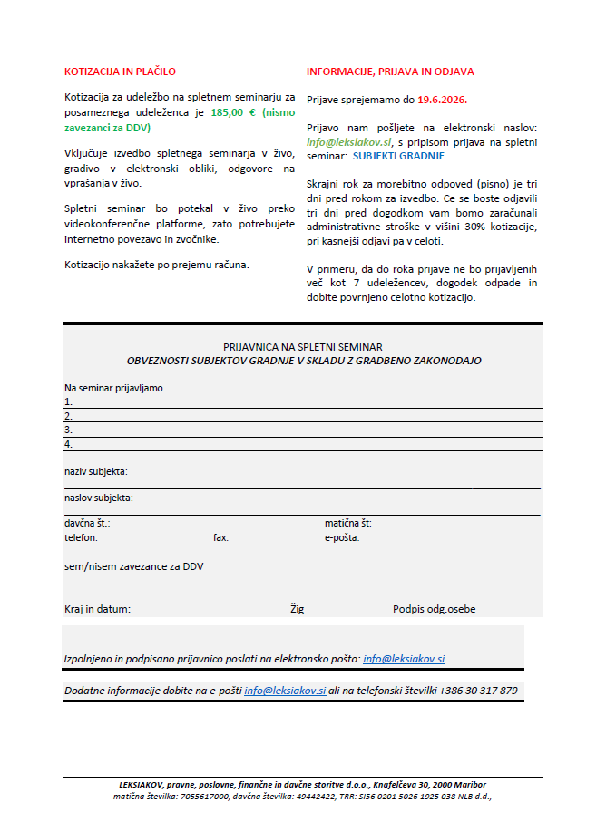 OBVEZNOSTI SUBJEKTOV GRADNJE V SKLADU Z GRADBENO ZAKONODAJO - slika 4