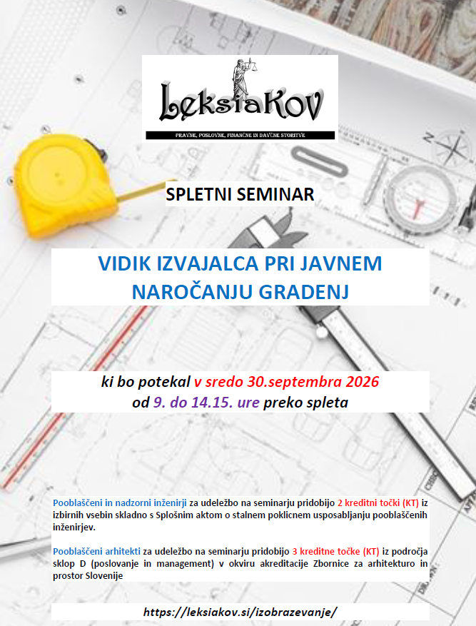 VIDIK IZVAJALCA PRI JAVNEM NAROČANJU GRADENJ