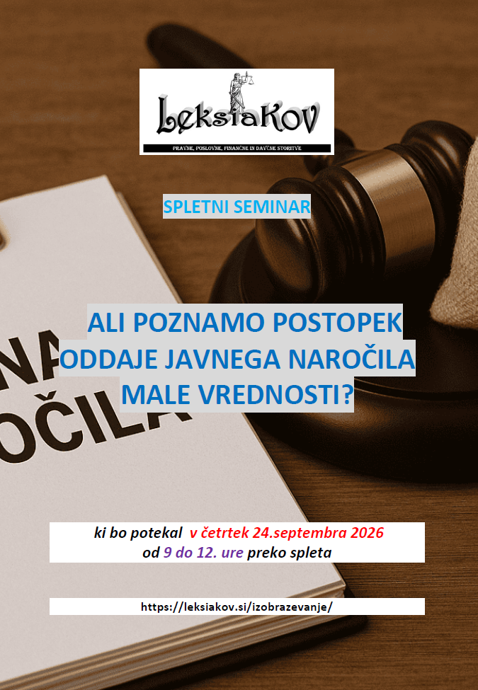 ALI POZNAMO POSTOPEK ODDAJE JAVNEGA NAROČILA MALE VREDNOSTI?