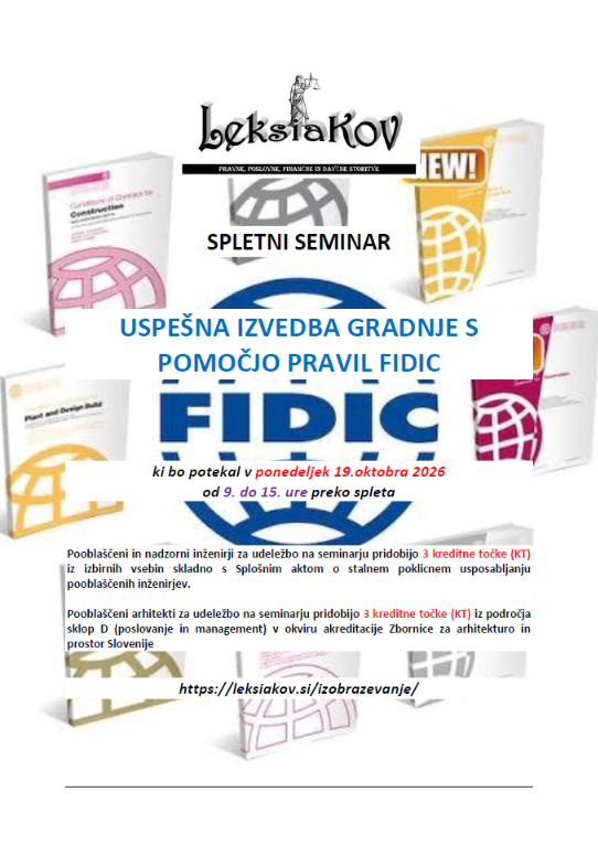 USPEŠNA IZVEDBA GRADNJE S POMOČJO PRAVIL FIDIC