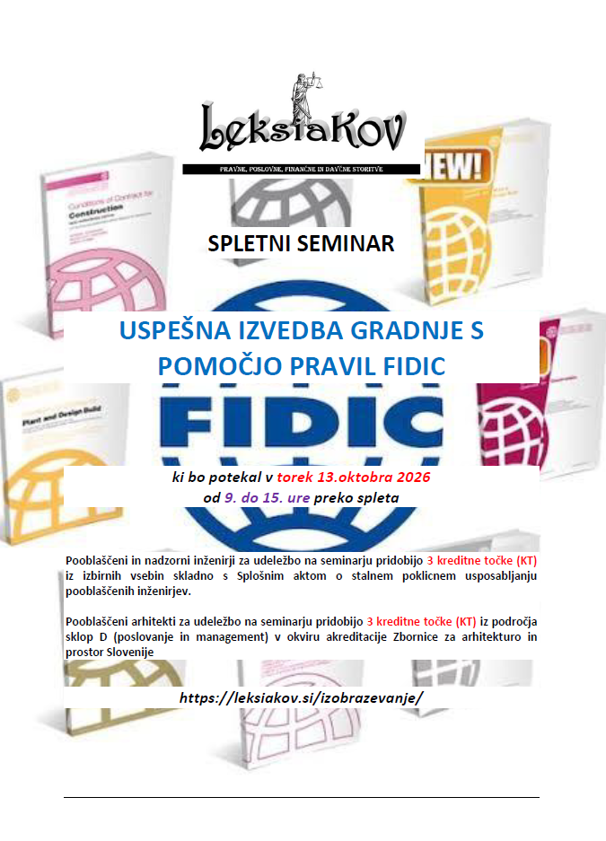USPEŠNA IZVEDBA GRADNJE S POMOČJO PRAVIL FIDIC